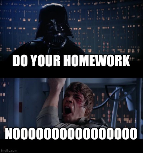 When my Mom asks me to do homework | DO YOUR HOMEWORK; NOOOOOOOOOOOOOOOO | image tagged in memes,star wars no | made w/ Imgflip meme maker
