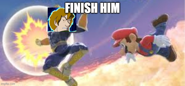 shaggy gets a K.O | FINISH HIM | image tagged in ultra instinct shaggy,super smash bros | made w/ Imgflip meme maker