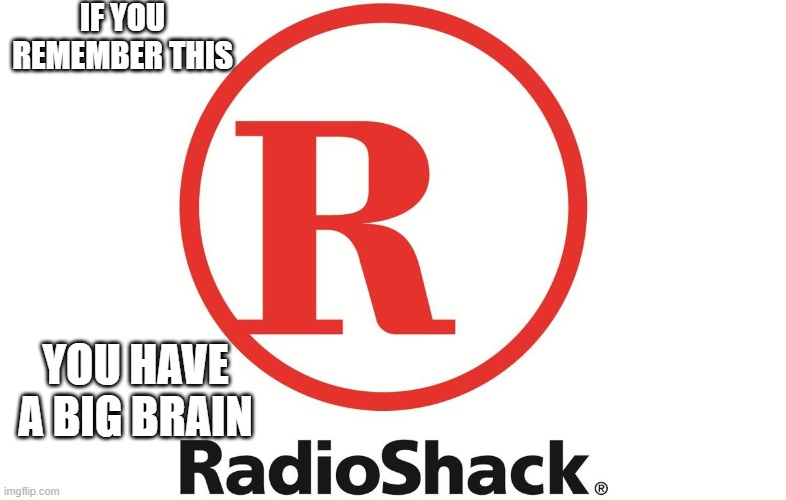 RIP Radio Shack | IF YOU REMEMBER THIS; YOU HAVE A BIG BRAIN | image tagged in funny | made w/ Imgflip meme maker