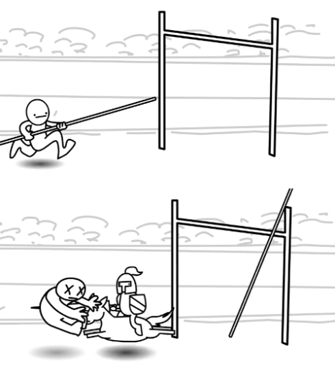 unsuccessful pole vault Blank Meme Template