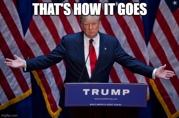 Donald Trump | THAT'S HOW IT GOES | image tagged in donald trump | made w/ Imgflip meme maker