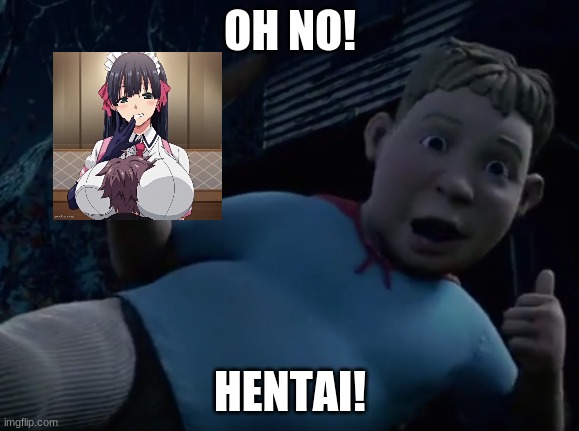 Chowder found Hentai | OH NO! HENTAI! | image tagged in oh no a x | made w/ Imgflip meme maker