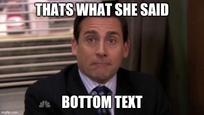 Thats what she said | THATS WHAT SHE SAID BOTTOM TEXT | image tagged in thats what she said | made w/ Imgflip meme maker