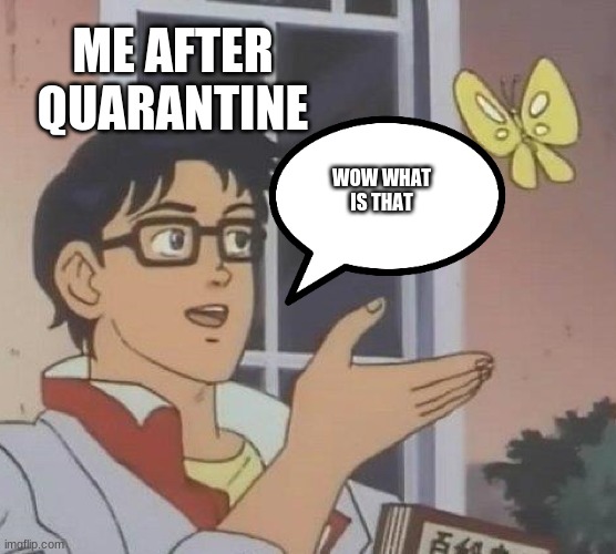 Is This A Pigeon | ME AFTER QUARANTINE; WOW WHAT IS THAT | image tagged in memes,funny memes | made w/ Imgflip meme maker