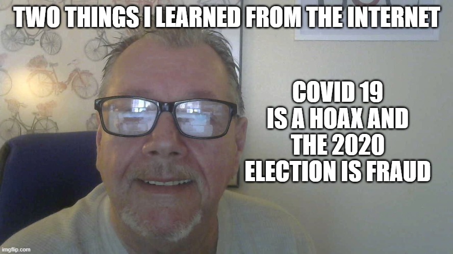 2020 in review | COVID 19 IS A HOAX AND THE 2020 ELECTION IS FRAUD; TWO THINGS I LEARNED FROM THE INTERNET | image tagged in 2020 sucks,2020,election 2020 | made w/ Imgflip meme maker
