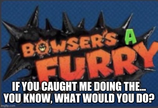 why is this the new trend? | IF YOU CAUGHT ME DOING THE... YOU KNOW, WHAT WOULD YOU DO? | image tagged in bowser's a furry | made w/ Imgflip meme maker