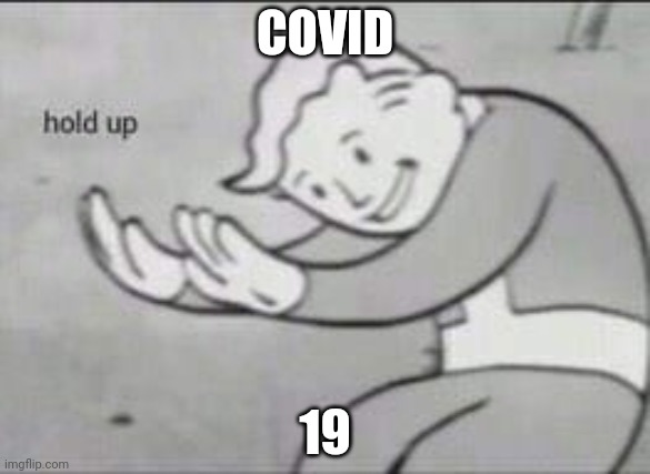 Fallout Hold Up | COVID; 19 | image tagged in fallout hold up | made w/ Imgflip meme maker