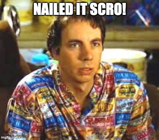 Idiocracy Frito | NAILED IT SCRO! | image tagged in idiocracy frito | made w/ Imgflip meme maker