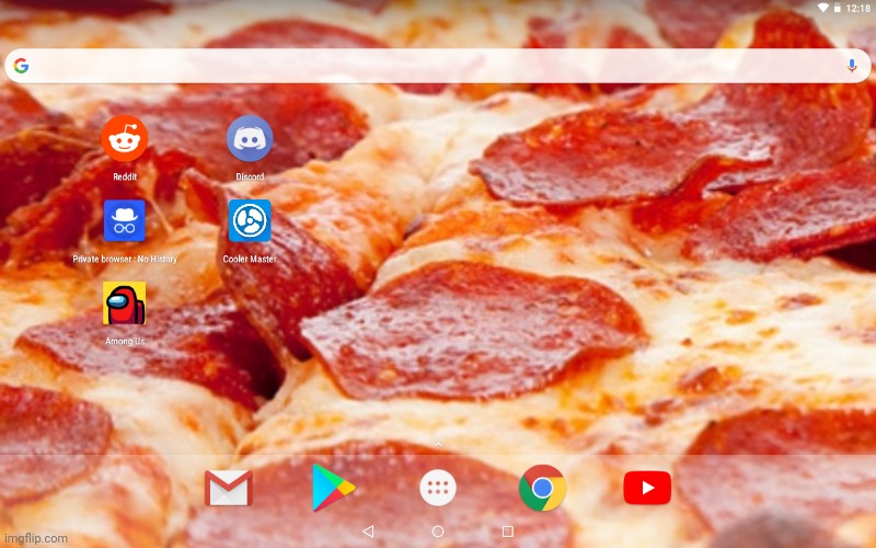 My Wallpaper Reveal On My Home Screen (I didn't realize that I reached past 130 followers) | image tagged in pizza wallpaper,this is awesome,wallpaper reveal | made w/ Imgflip meme maker
