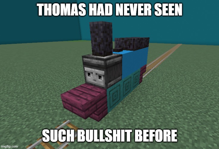 Thomas had never seen suvh bs before | THOMAS HAD NEVER SEEN; SUCH BULLSHIT BEFORE | image tagged in thomas had never seen such bullshit before,minecraft | made w/ Imgflip meme maker