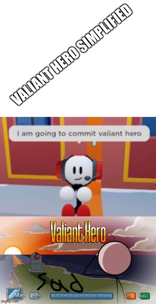 Revenged Is Next | VALIANT HERO SIMPLIFIED | image tagged in blank white template,i am going to commit valiant hero,valiant hero,charles,henry stickmin,charles calvin | made w/ Imgflip meme maker