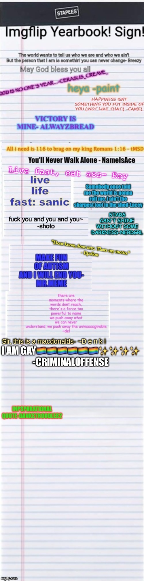 Live fast, eat ass- Rey | made w/ Imgflip meme maker