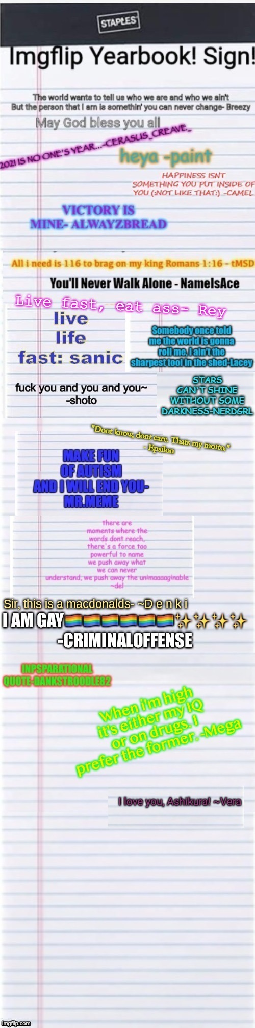 When you sign the yearbook use this one | made w/ Imgflip meme maker