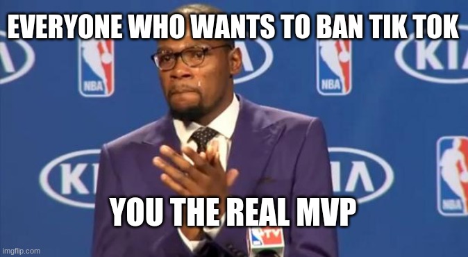 You The Real MVP Meme | EVERYONE WHO WANTS TO BAN TIK TOK; YOU THE REAL MVP | image tagged in memes,you the real mvp | made w/ Imgflip meme maker