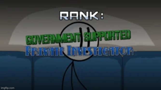 Government Supported Private Investigator | image tagged in government supported private investigator | made w/ Imgflip meme maker