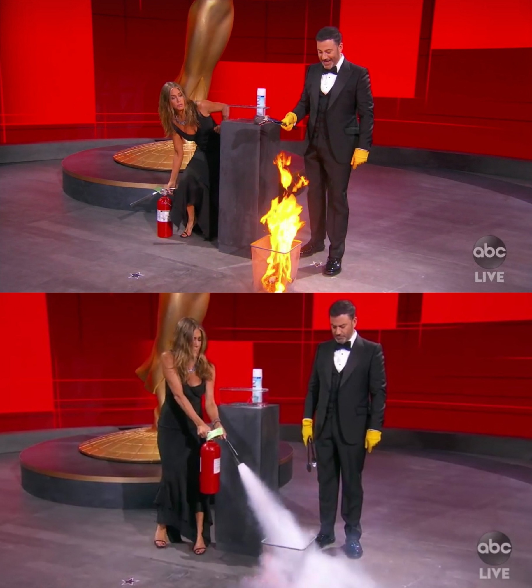 Jennifer Aniston fire extinguisher Blank Meme Template