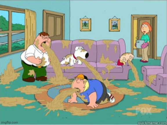 vomit family guy | image tagged in vomit family guy | made w/ Imgflip meme maker