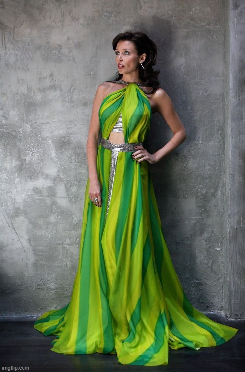 in green | image tagged in dannii green dress,dress,style,green,pretty woman,beautiful woman | made w/ Imgflip meme maker