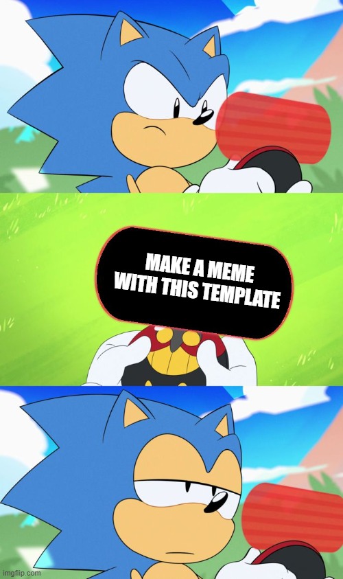 Sonic Dumb Message Meme | MAKE A MEME WITH THIS TEMPLATE | image tagged in sonic dumb message meme | made w/ Imgflip meme maker
