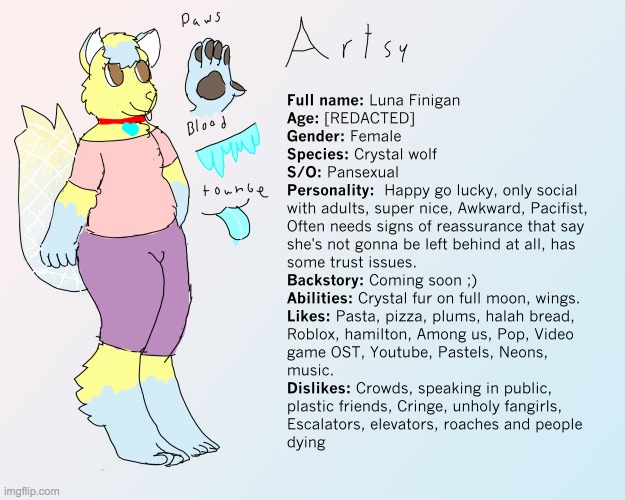 My offical fursona (old) | made w/ Imgflip meme maker