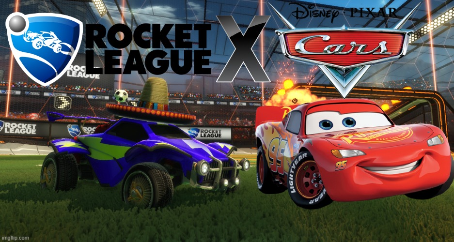 This would be awesome. | image tagged in rocket league,cars,disney,pixar,lightning mcqueen | made w/ Imgflip meme maker