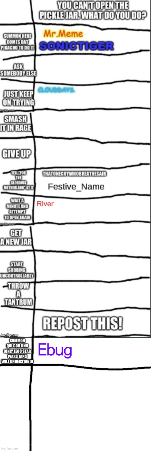 I shall summon qui gon jinn | SUMMON QUI GON JINN (ONLY LEGO STAR WARS FANS WILL UNDERSTAND); Ebug | image tagged in blank white template | made w/ Imgflip meme maker