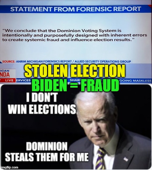 Stolen Election; Biden = Fraud | BIDEN = FRAUD; STOLEN ELECTION | image tagged in election fraud 2020 | made w/ Imgflip meme maker