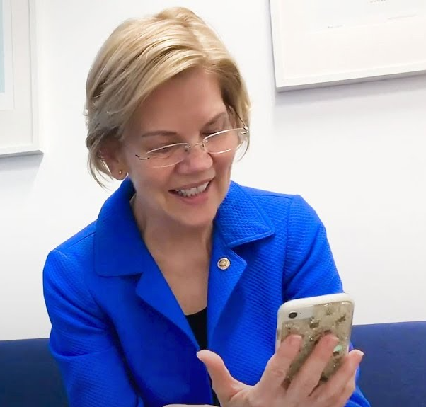 Elizabeth Warren phone Blank Meme Template