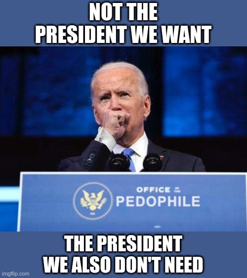 Take a good look, Joe isn't long for this world | NOT THE PRESIDENT WE WANT; THE PRESIDENT WE ALSO DON'T NEED | image tagged in creepy joe biden | made w/ Imgflip meme maker