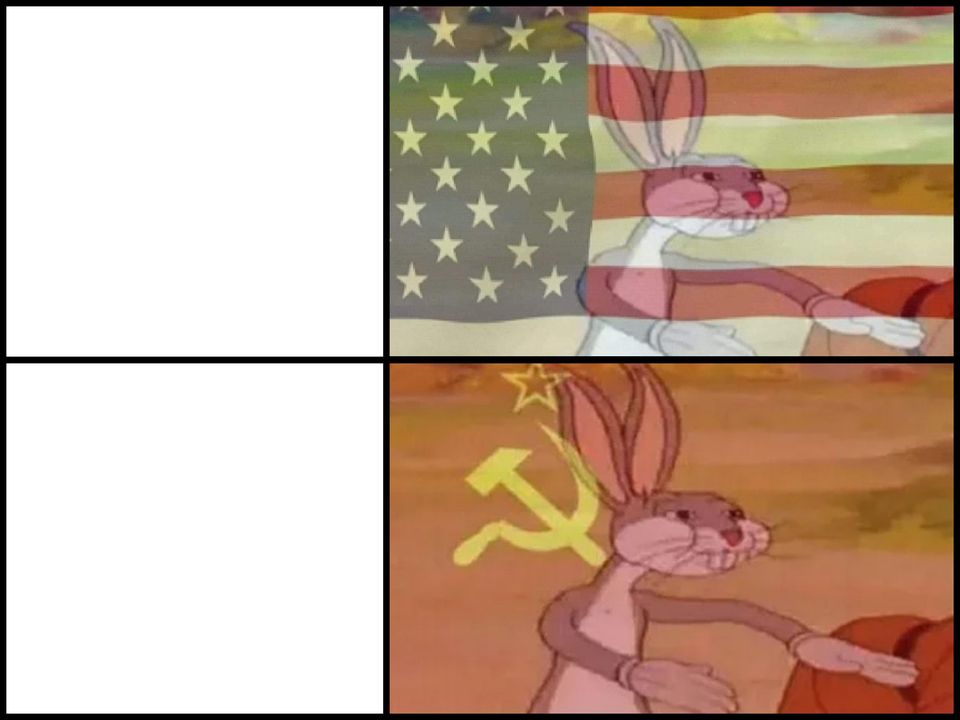 High Quality bugs bunny communist usa flags Blank Meme Template