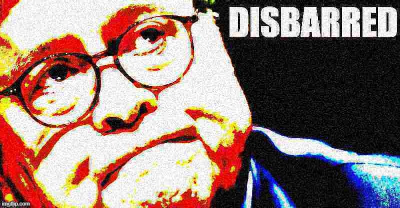 [he's not disbarred (yet); rather, the Trump Administration will soon be dis-Barred] | image tagged in william barr disbarred 2 deep-fried 1 | made w/ Imgflip meme maker