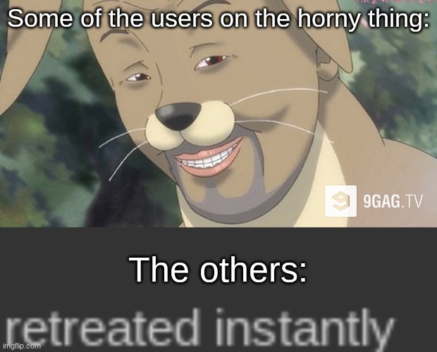 Some of the users on the horny thing:; The others: | image tagged in weird anime hentai furry | made w/ Imgflip meme maker