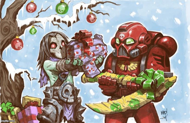 This is now a template | image tagged in warhammer 40k christmas,new template | made w/ Imgflip meme maker