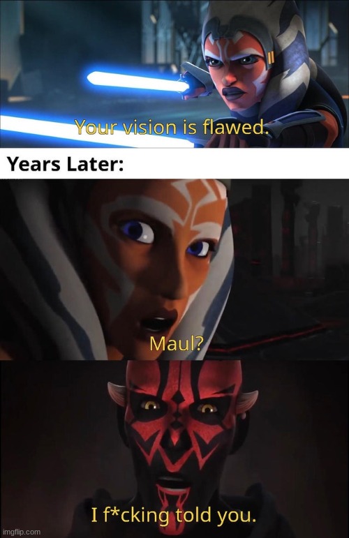 ahsoka could have helped maul kill sidious | made w/ Imgflip meme maker