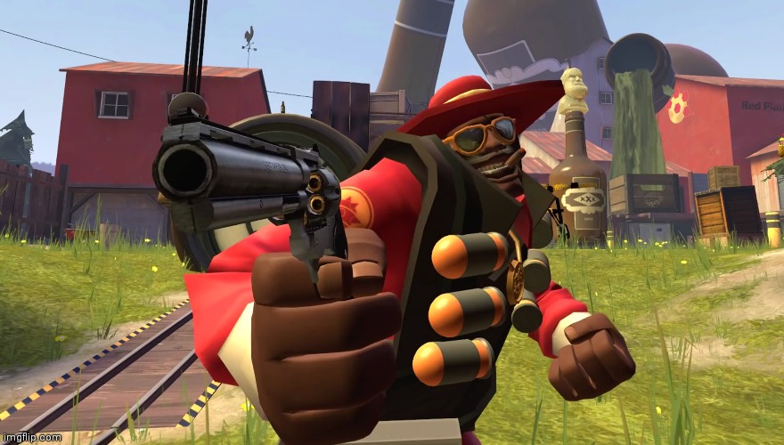 Demoman with gun | image tagged in demoman with gun | made w/ Imgflip meme maker