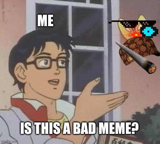 bad memz | ME; IS THIS A BAD MEME? | image tagged in memes,is this a pigeon | made w/ Imgflip meme maker