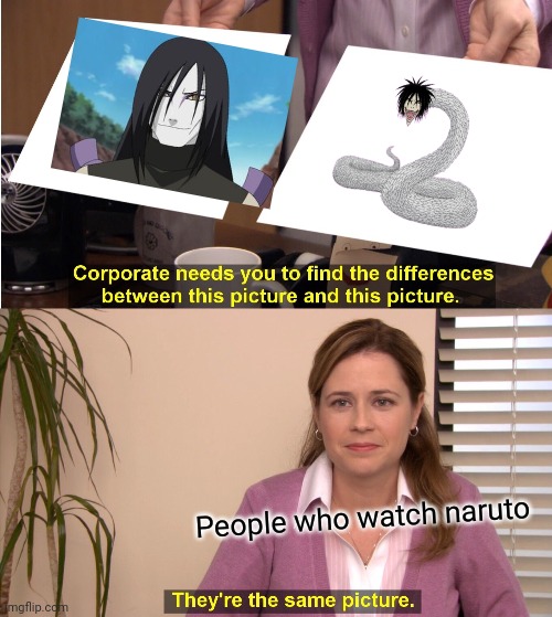 They're The Same Picture Meme | People who watch naruto | image tagged in memes,they're the same picture | made w/ Imgflip meme maker
