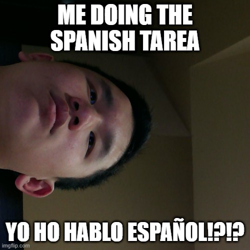 ye | ME DOING THE SPANISH TAREA; YO HO HABLO ESPAÑOL!?!? | image tagged in memes | made w/ Imgflip meme maker