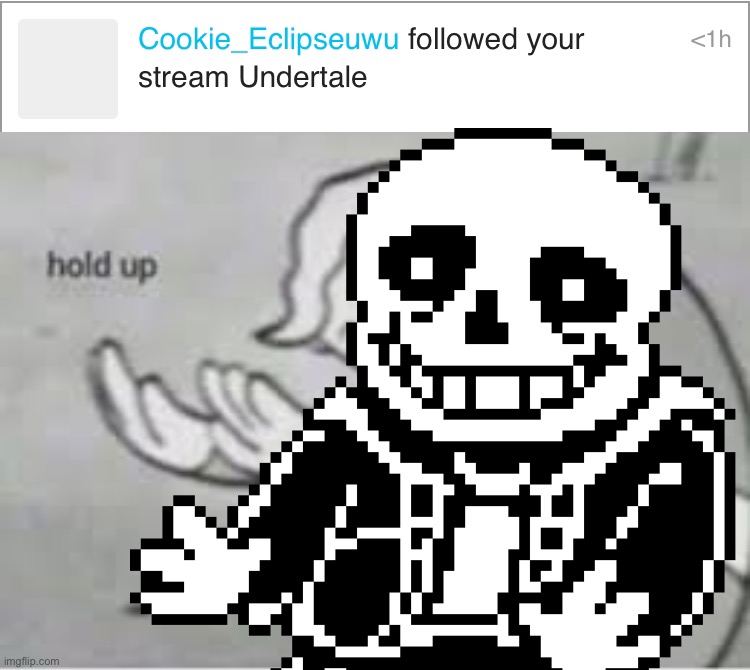 Wait- Cookie?! It can’t be you right? | image tagged in hol up,memes,funny,sans,undertale | made w/ Imgflip meme maker