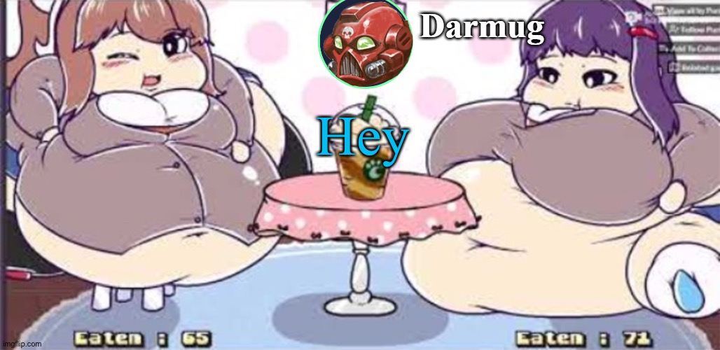 Hey | image tagged in darmug announcement template | made w/ Imgflip meme maker