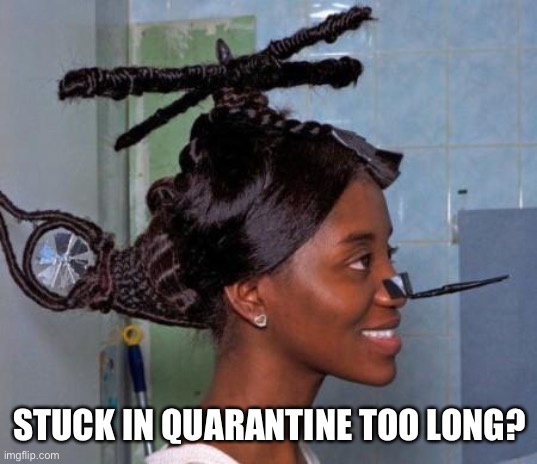Stuck in quarantine | STUCK IN QUARANTINE TOO LONG? | image tagged in helicopter haircut,quarantine,covid-19,haircut,bored,no friends | made w/ Imgflip meme maker