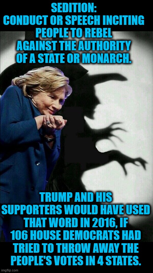 Imagine if politicians from New York didn't like the election outcome in Texas. | SEDITION:
CONDUCT OR SPEECH INCITING PEOPLE TO REBEL AGAINST THE AUTHORITY OF A STATE OR MONARCH. TRUMP AND HIS SUPPORTERS WOULD HAVE USED THAT WORD IN 2016, IF 106 HOUSE DEMOCRATS HAD TRIED TO THROW AWAY THE PEOPLE'S VOTES IN 4 STATES. | image tagged in democrats,republicans,voter fraud,texas | made w/ Imgflip meme maker