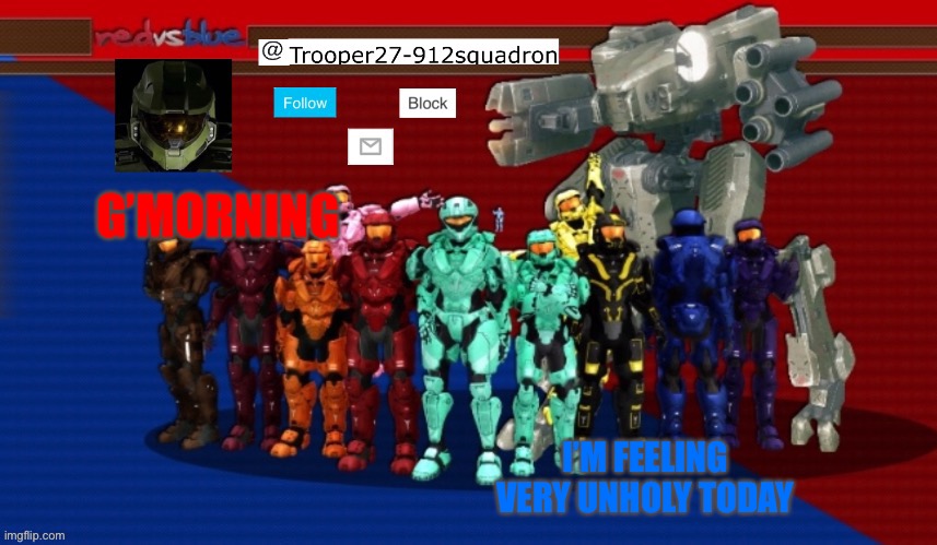 (not horny unholy) | G’MORNING; I’M FEELING VERY UNHOLY TODAY | image tagged in t27 announcement | made w/ Imgflip meme maker