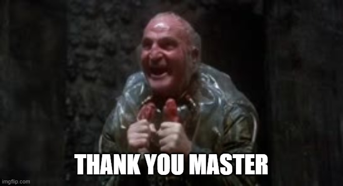 thank you master | THANK YOU MASTER | image tagged in thank you | made w/ Imgflip meme maker