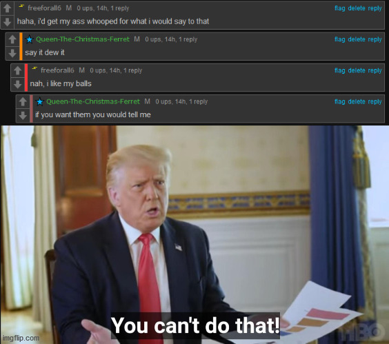 image tagged in you cant do that | made w/ Imgflip meme maker