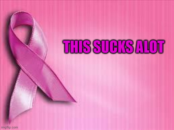breast cancer awareness | THIS SUCKS ALOT | image tagged in breast cancer awareness | made w/ Imgflip meme maker