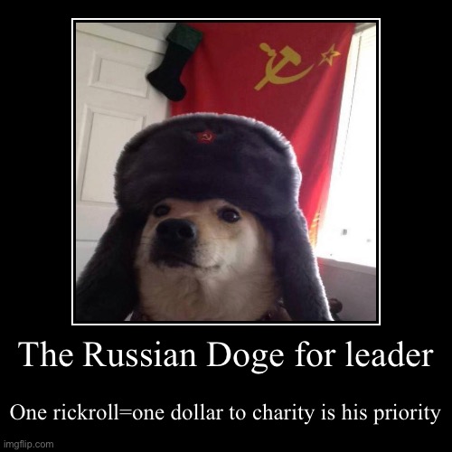 Russian doggo | image tagged in funny,demotivationals | made w/ Imgflip demotivational maker