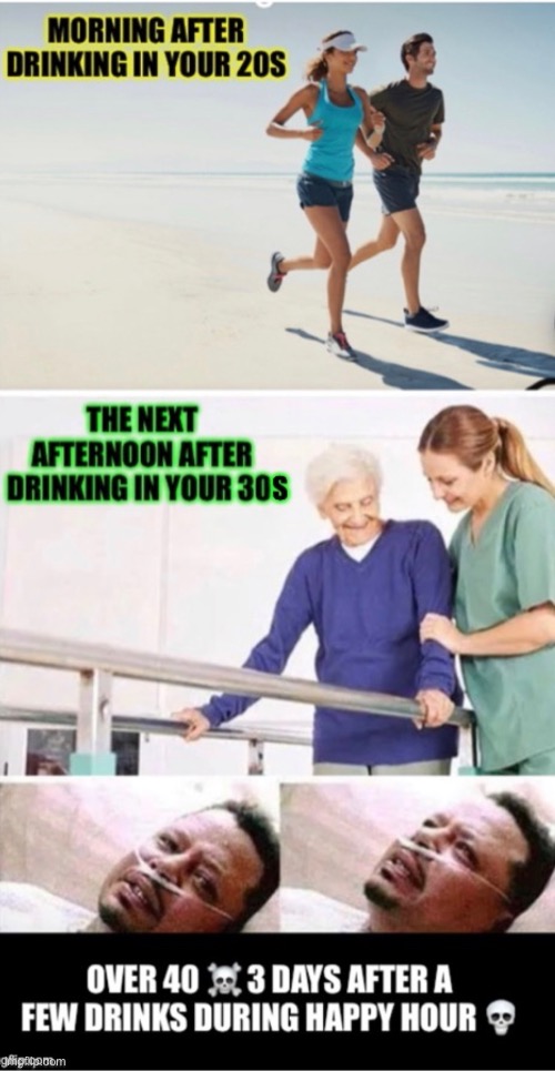 Drinking as you age | image tagged in hangover | made w/ Imgflip meme maker