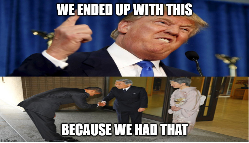 This for That Politics | WE ENDED UP WITH THIS; BECAUSE WE HAD THAT | image tagged in political humor | made w/ Imgflip meme maker