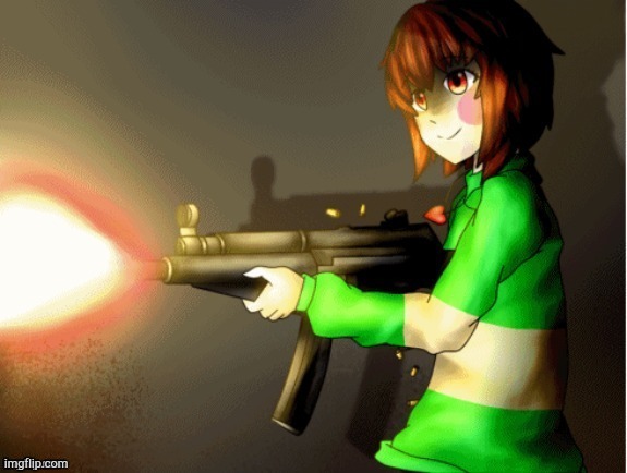 Chara MP5 | image tagged in chara has an uzi and it doesn't bother surlykong at all | made w/ Imgflip meme maker